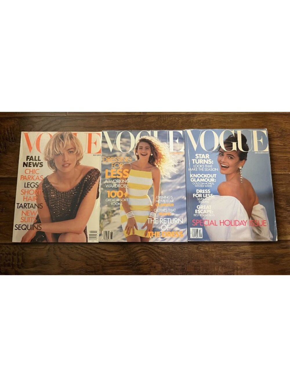 Vintage Lot of  3 - 1989 VOGUE Magazine Collector Set Fashion